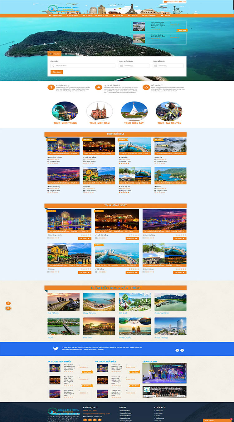 Thiết kế website du lịch Nam Á Đông travel
